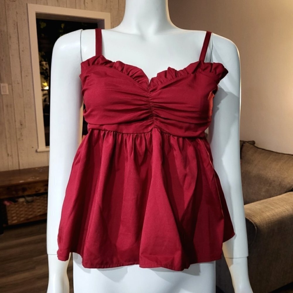 🔥HOST PICK🔥BRANDLESS - Red spagetti strap Smock back